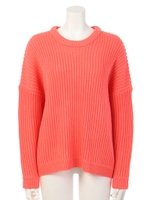 【ANAP】リブ編みニットチュニック/ブラック/ホワイト(051)