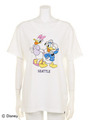 【Disney Collection】DONALD & DAISY S/S BIG TEE/WHITE