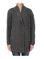 アルパカ混へちま衿ニットカーディガン/グレー系(014)
