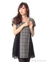 サイドレース切替ワンピース/ブラック