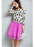 チュールギャザースカート/パープル