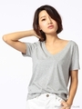 ベーシックVネックTシャツ/ブラック