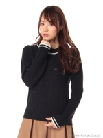 ミニケーブルラインニット/グレー