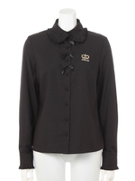 ワンポイント刺繍ブラウス/ブラック