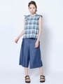 DENIM GAUCHO PANTS/INDIGO