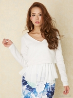 SフリルヘムニットソーコンビTOP/L/GRY