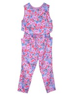 オリジナルぼかし花柄オールインワン/レッドベース