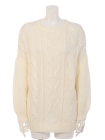 ケーブルモヘアタッチチュニック/KHAKI