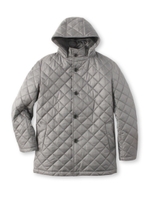 シャドー千鳥メランジタフタキルティングブルゾン/ライトグレー(011)