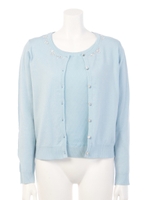 ビジュー付きニットアンサンブル/ラベンダー