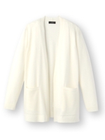 ポケット付きウールカーディガン/ホワイト系(002)