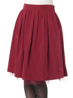 裾オーガンタフタギャザーSK/グリーン3