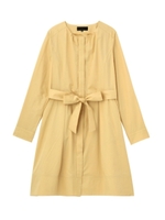 [L]Aライン比翼リボンベルトコート/ライトグレー(011)