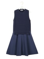 【emmi atelier】ニットドッキングワンピース/NVY
