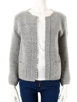 パール付キニットカーディガン/グレー