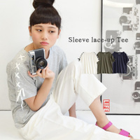 レースアップスリーブラグランTシャツ