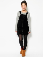 VELOUR SALOPETTE SKIRT/バーガンディ