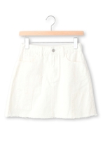 ウォッシュ×リペア加工デニムミニスカート/オフホワイト(003)