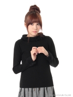 ファー付ニット/クロ