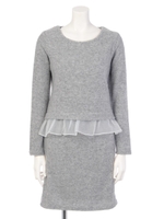 裾フリルブークレセットアップ/モクグレー