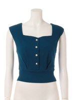 スクエアカラーボタンTOPS/グレー