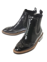 スタッズサイドゴアショートブーツ/ブラック