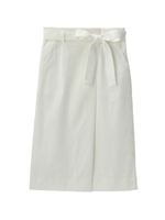 ラップ風ミディスカート/ホワイト(001)