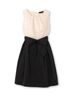 リボンベルト総レース切り替えワンピース/ラズベリーピンク(473)