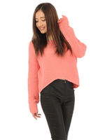 【OU】編地変化シンプルニット/PINK