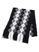 アーガイルニットマフラー/ネイビー(293)