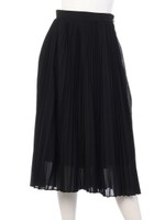 シアープリーツミモレスカート/ブラック