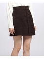 スエード調トラペラーズスカート/ブラウン(042)