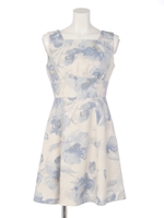 スクエアフラワーワンピース/サックス