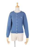 【F i.n.t】プードル刺繍ニットカーディガン/OFFWHITE