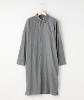 シャドードット柄シャツワンピース