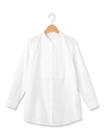 バンドカラーシャツ/ホワイト(001)