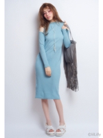 リブニットワンピース/WHITE