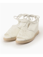 レザーレースエスパドリュー/ブラック