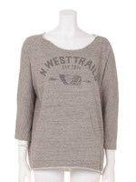 粗挽mix杢裏毛ワイドトップス/グレー