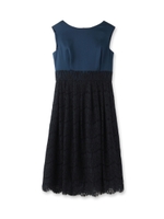 フラワー刺繍ワンピース/ブルー(992)