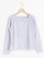 Jスクエアネックビジュープルオーバー/サックス