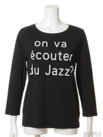 [Salon de Balcony]LETTERD T-SHIRT/BLK