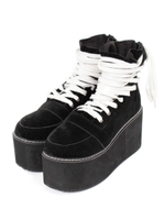 スエードレースアップブーツ/ブラック