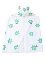 デイジー柄フード付きバスタオル/グリーン系(901)