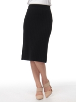 ワイドリブタイトスカート/ブラック