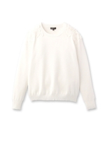 [L]花刺繍ショルダーニットプルオーバー/ホワイト(001)