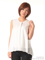 エンブロイダリーレースノースリーブ/ダイヤ