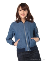 デニムMA-1ブルゾン/ブルー