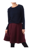 ニットソー+ストライプセットワンピース/ブルー系(094)