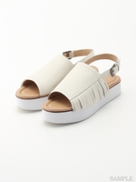 フリンジサンダル/ホワイト